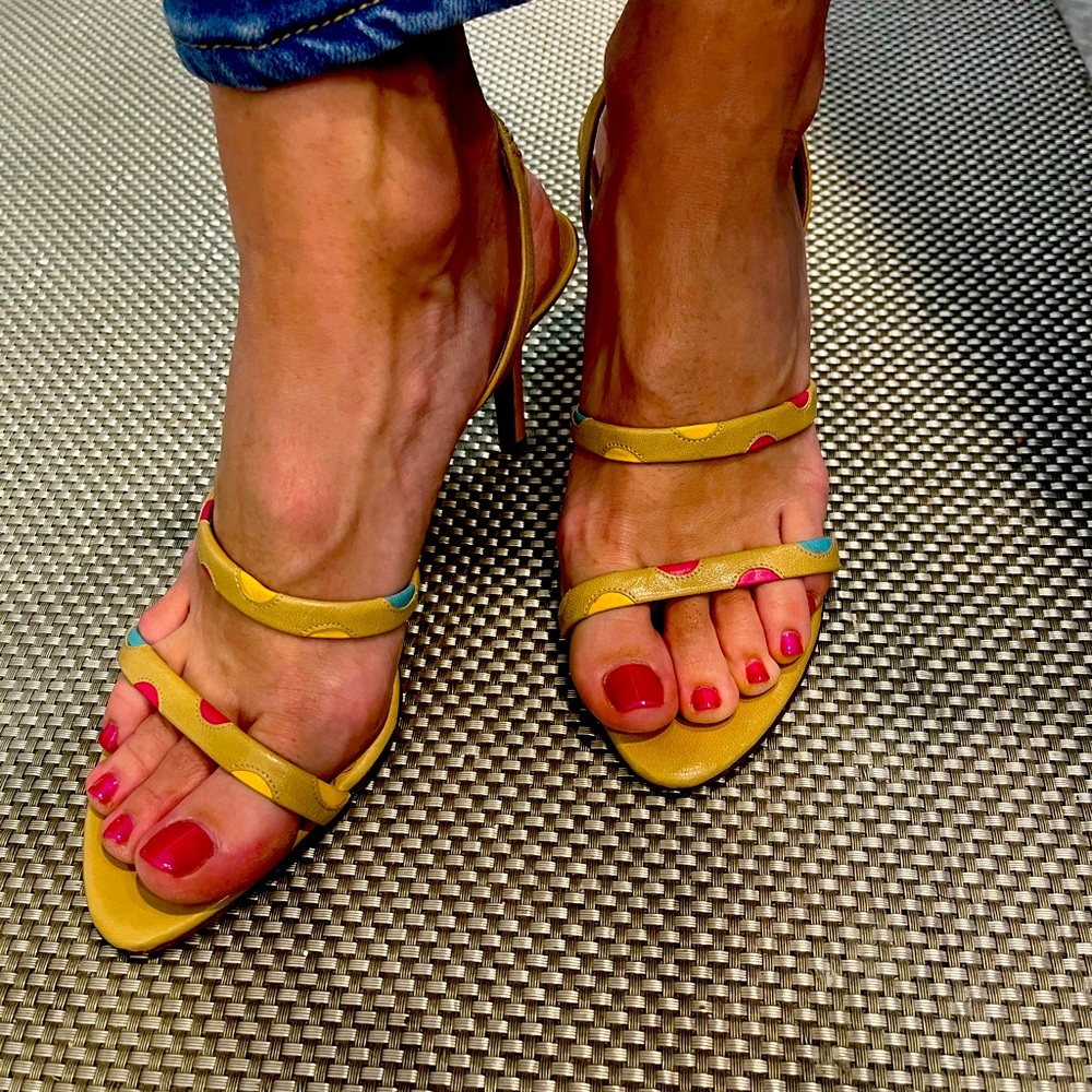 Sz 7 Sergio Rossi strap sling back sandals.